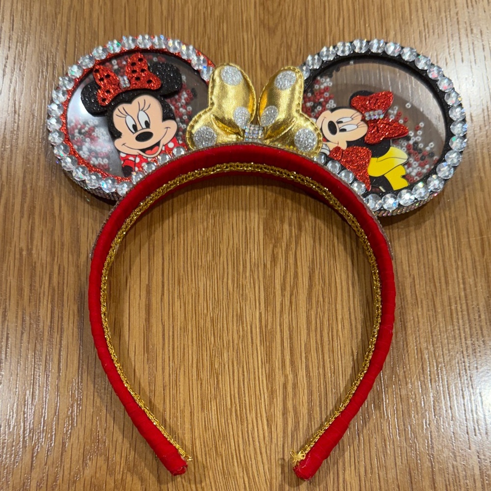 Hand Crafted Red and Gold Minnie Mouse Headband